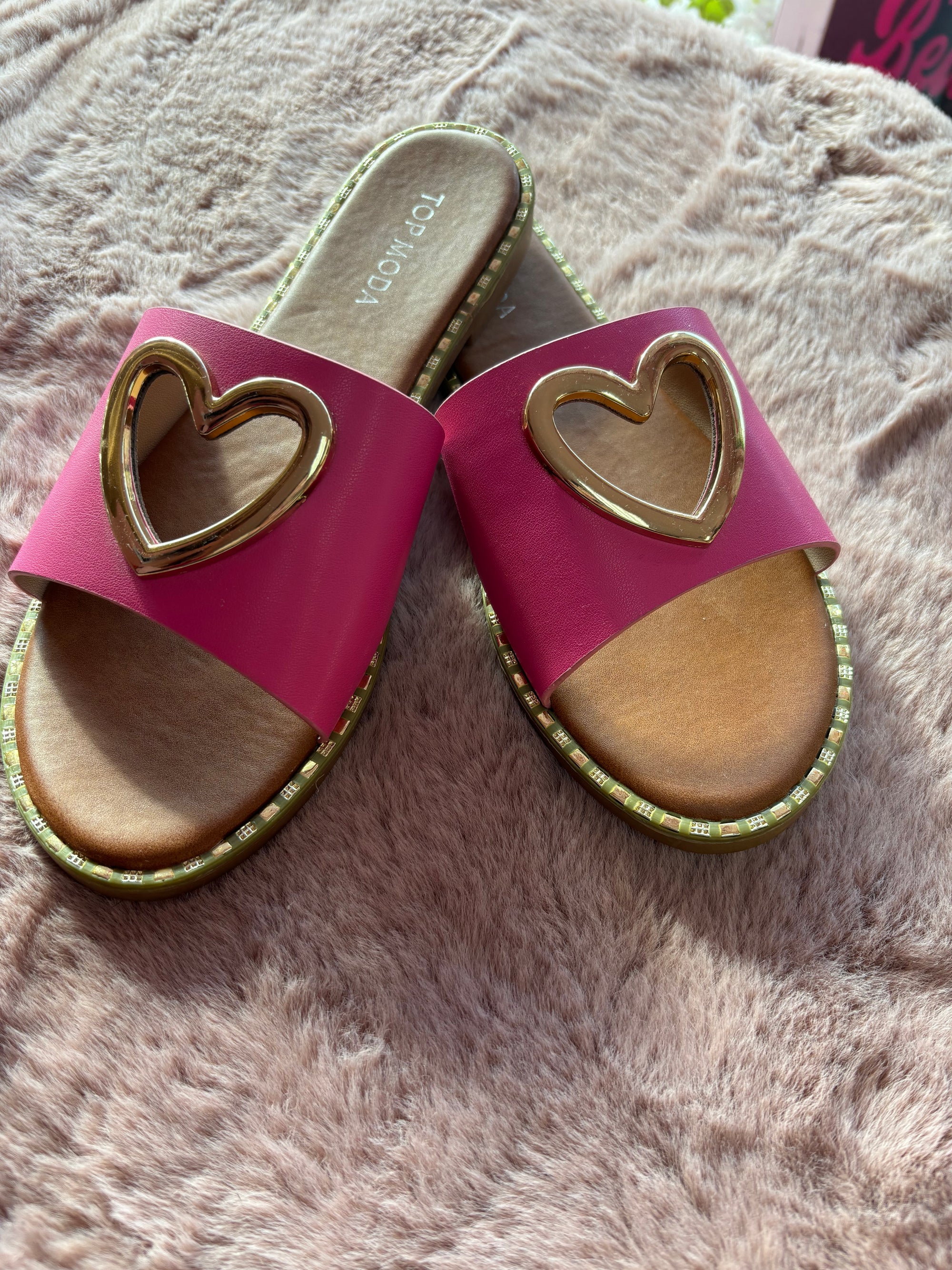 Pink heart sandals